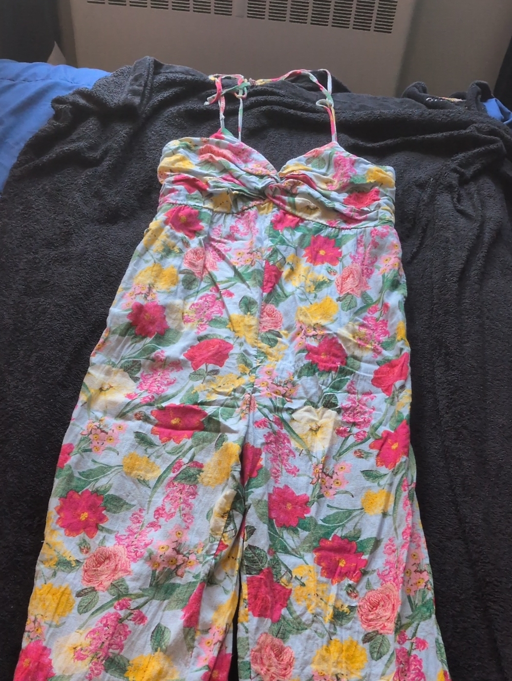 Old Navy Floral Strap Jumpsuit in Light Blue, Pink, Yellow